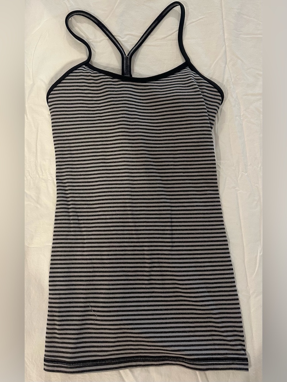 Lululemon Black and Gray Striped Racerback Tank